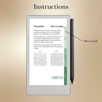 reMarkable Paper Pro Move — Futoshiki Puzzle Book, 1200 brain games