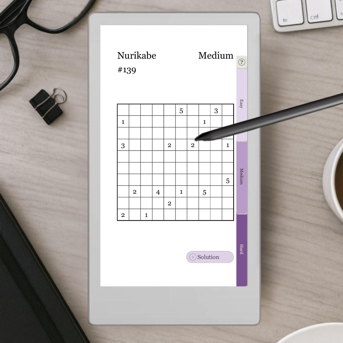 reMarkable Paper Pro Move — Nurikabe Puzzle Book, 600 brain games
