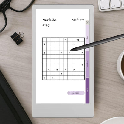 reMarkable Paper Pro Move — Nurikabe Puzzle Book, 600 brain games
