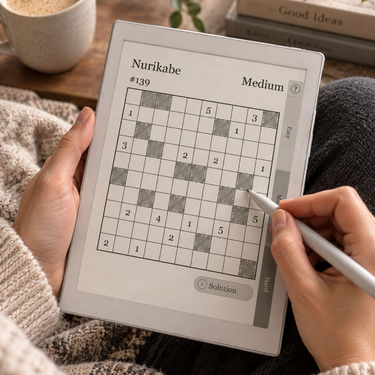 Supernote A5X A6X — Nurikabe Puzzle Book, 600 brain games