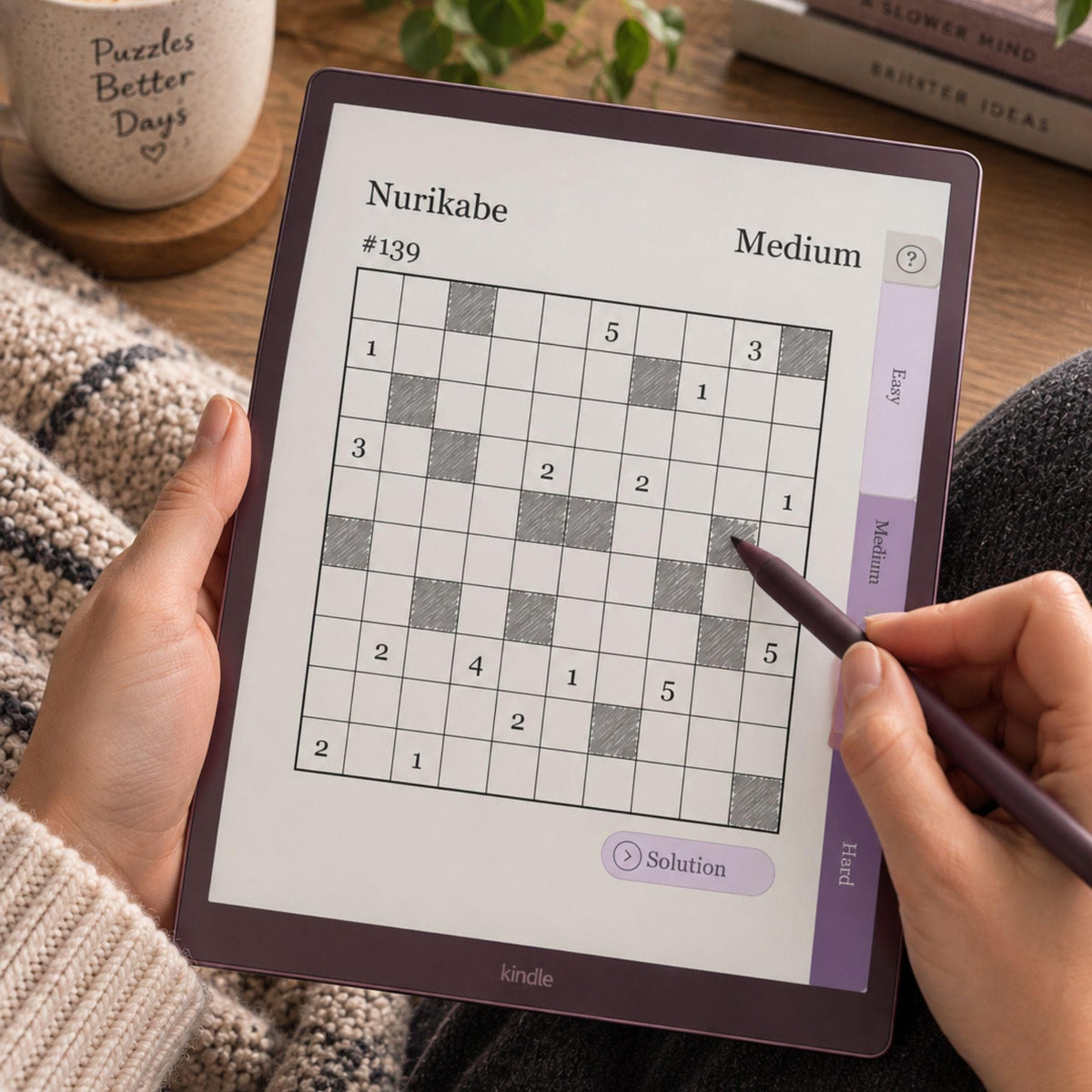 Kindle Scribe — Nurikabe Puzzle Book, 600 brain games