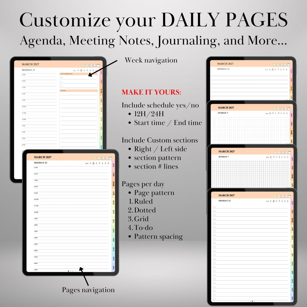 GoodNotes & Notability — Calendar Planner Creator 2026 2027, make your own planner