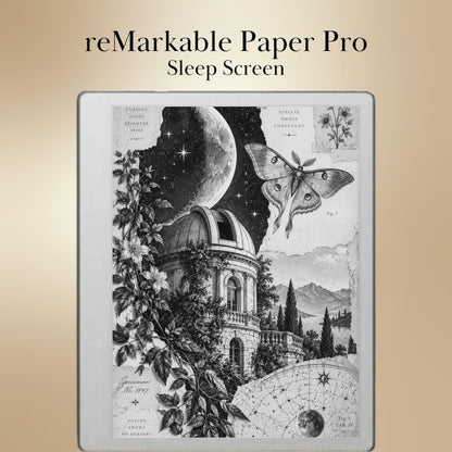 reMarkable Paper Pure & 2 — Antique Collage Sleep Screens, grayscale edition