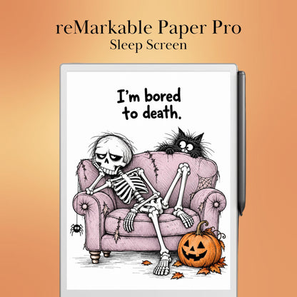 reMarkable Paper Pro & 2 — Halloween Sleep Screens, 15 funny designs color + B&W