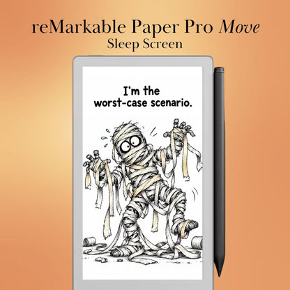 reMarkable Paper Pro Move — Halloween Sleep Screens, 15 funny designs color + B&W