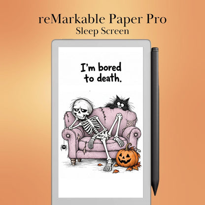 reMarkable Paper Pro Move — Halloween Sleep Screens, 15 funny designs color + B&W