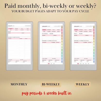 All reMarkable Devices — Budget Planner Creator, monthly budgets, savings & debt snowball