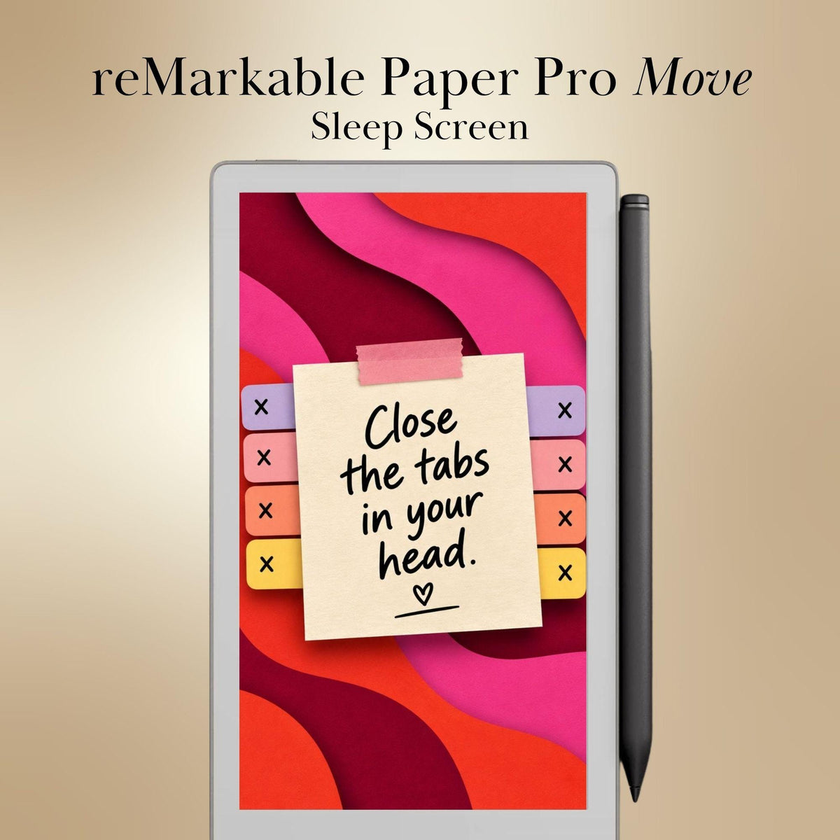 reMarkable Paper Pro Move — Funny Productivity Sleep Screens, papercut sticky notes