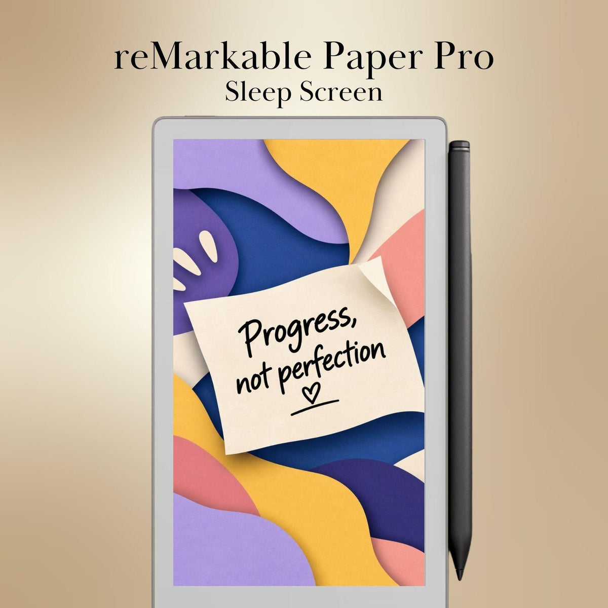 reMarkable Paper Pro Move — Gentle Affirmation Sleep Screens, papercut sticky notes