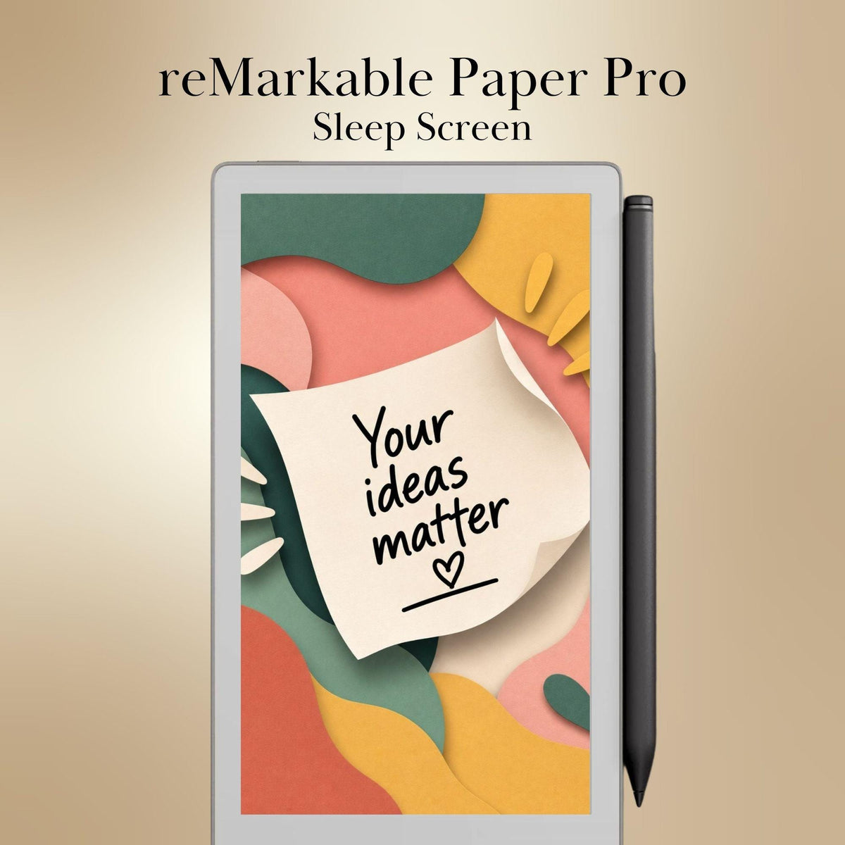reMarkable Paper Pro Move — Gentle Affirmation Sleep Screens, papercut sticky notes