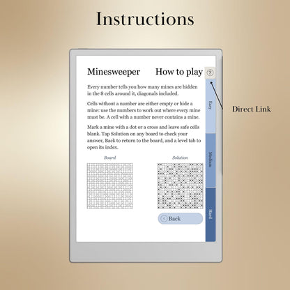 reMarkable Paper Pro — Minesweeper Puzzle Book, 1000+ brain games