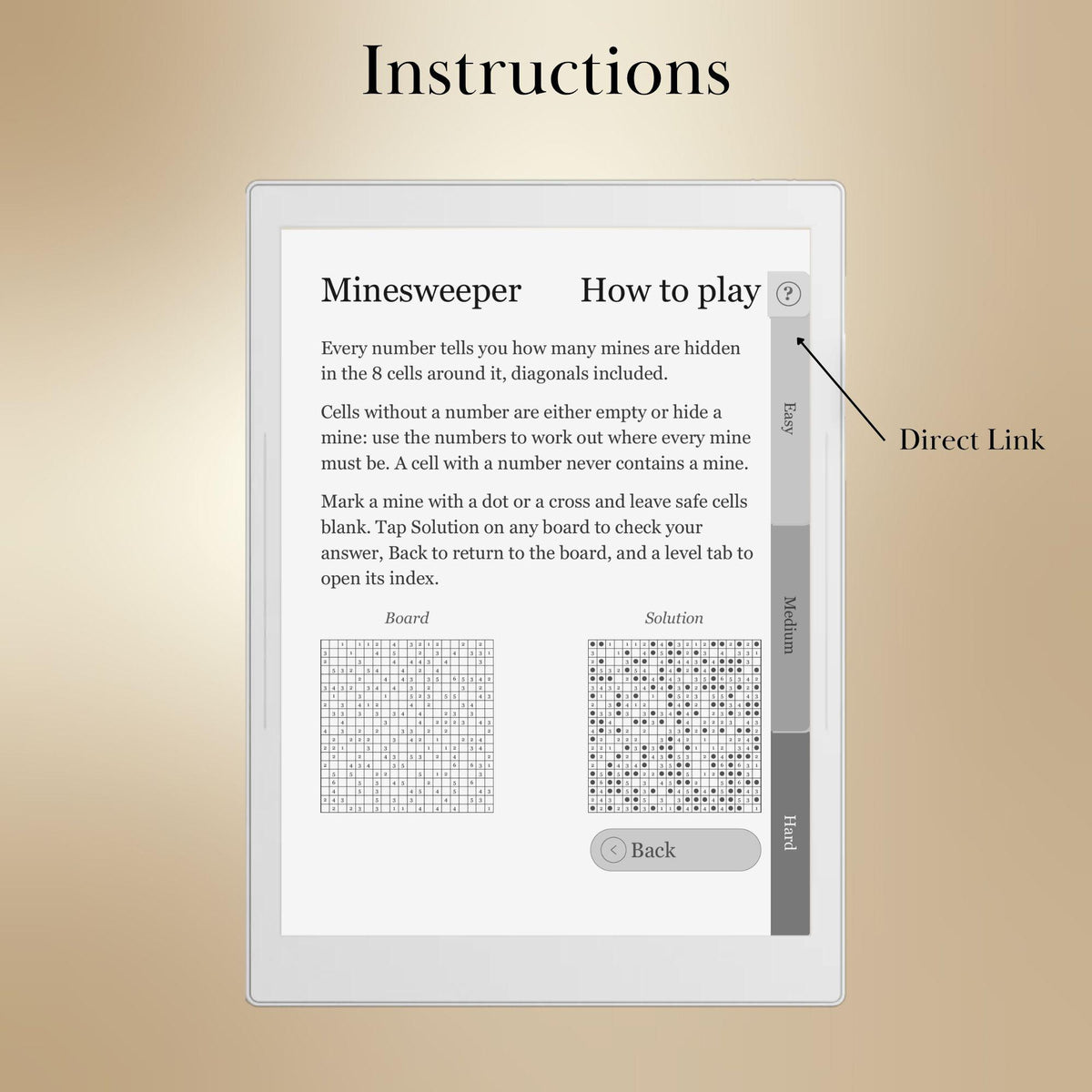 Supernote A5X A6X — Minesweeper Puzzle Book, 1000+ brain games