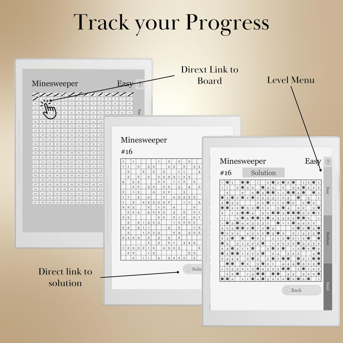Supernote A5X A6X — Minesweeper Puzzle Book, 1000+ brain games