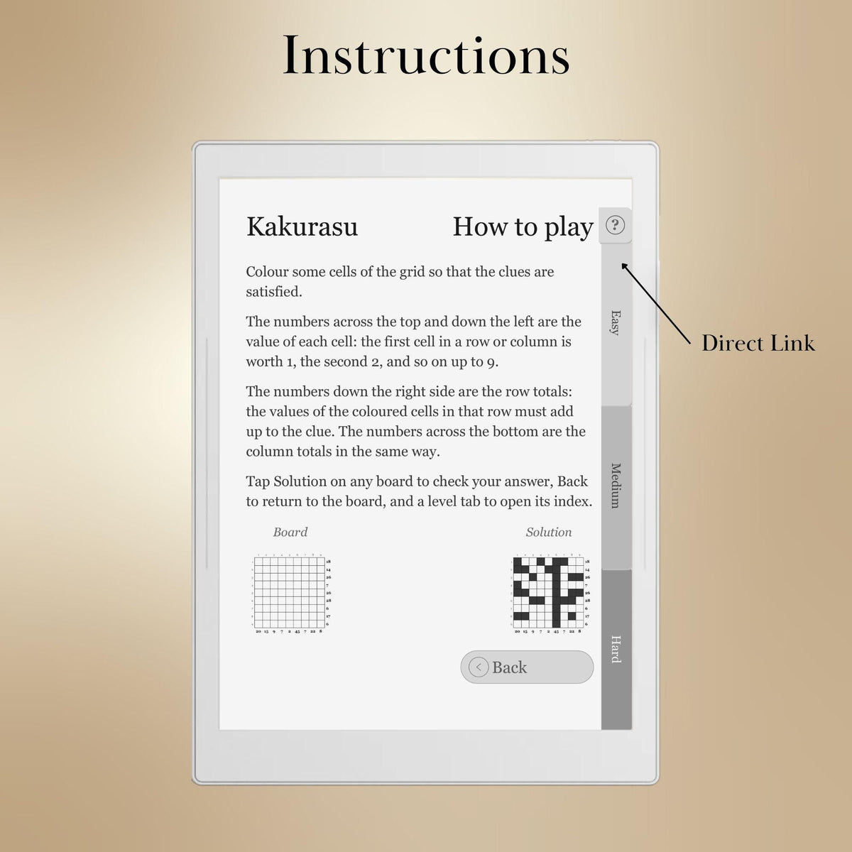 Supernote A5X A6X — Kakurasu Puzzle Book, 600 brain games