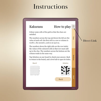 Kindle Scribe — Kakurasu Puzzle Book, 600 brain games