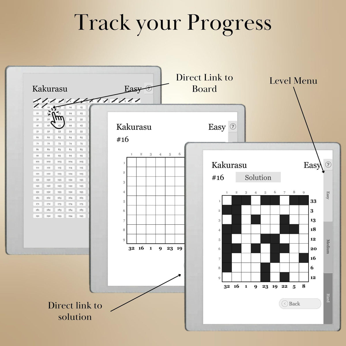 reMarkable Paper Pure & 2 — Kakurasu Puzzle Book, 600 brain games