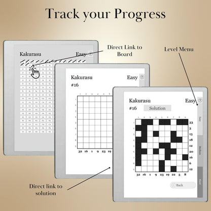 reMarkable Paper Pure & 2 — Kakurasu Puzzle Book, 600 brain games