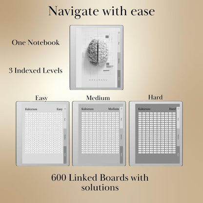 reMarkable Paper Pure & 2 — Kakurasu Puzzle Book, 600 brain games