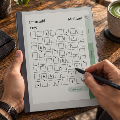 reMarkable Paper Pro — Futoshiki Puzzle Book, 1200 brain games