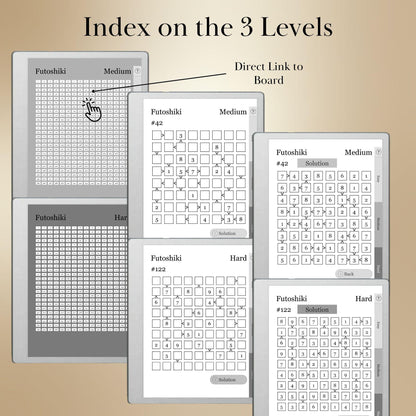 reMarkable Paper Pure & 2 — Futoshiki Puzzle Book, 1200 brain games