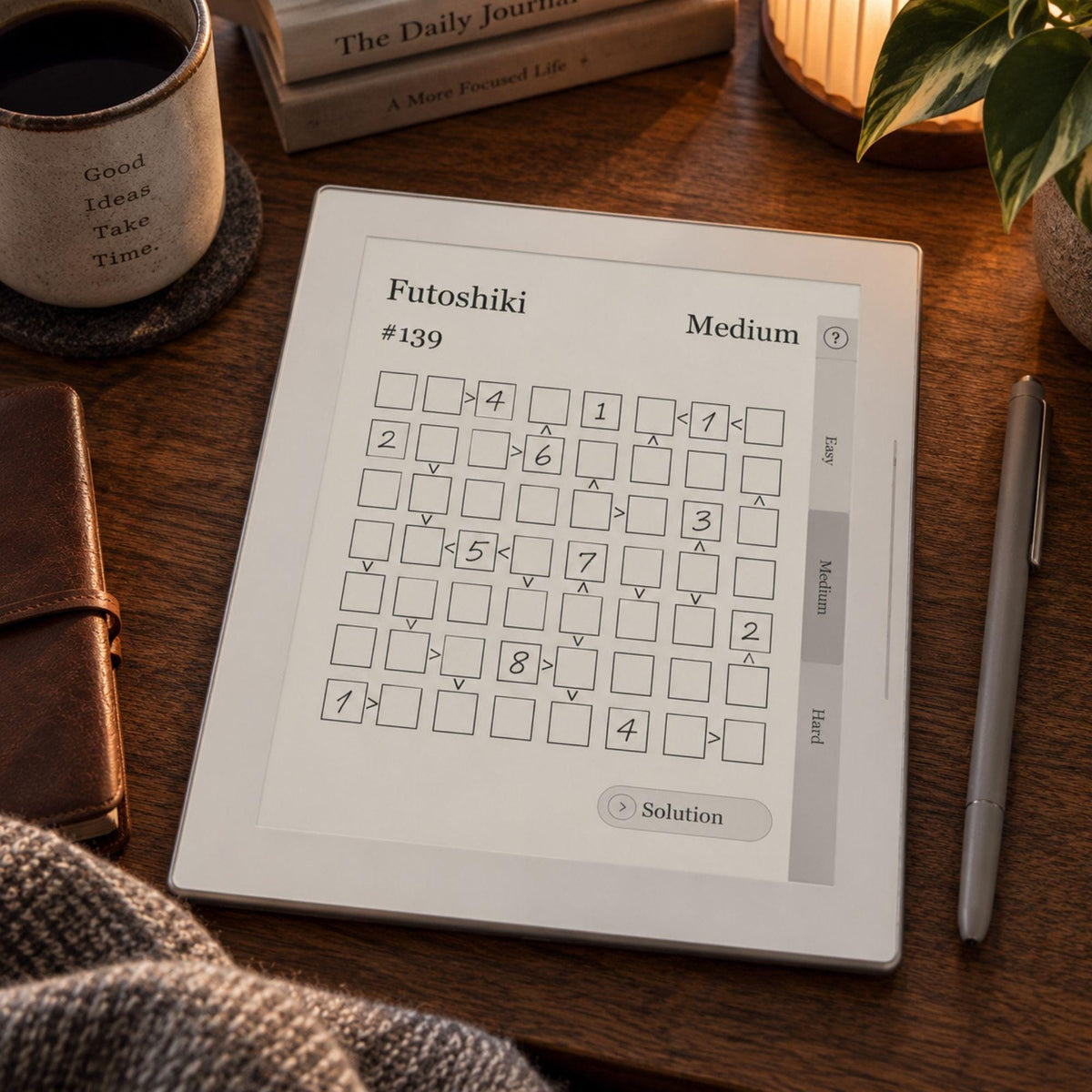 Supernote A5X A6X — Futoshiki Puzzle Book, 1200 brain games