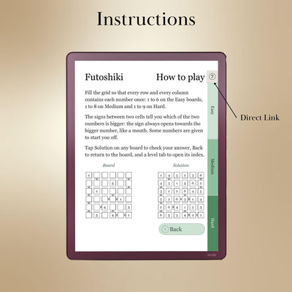 Kindle Scribe — Futoshiki Puzzle Book, 1200 brain games