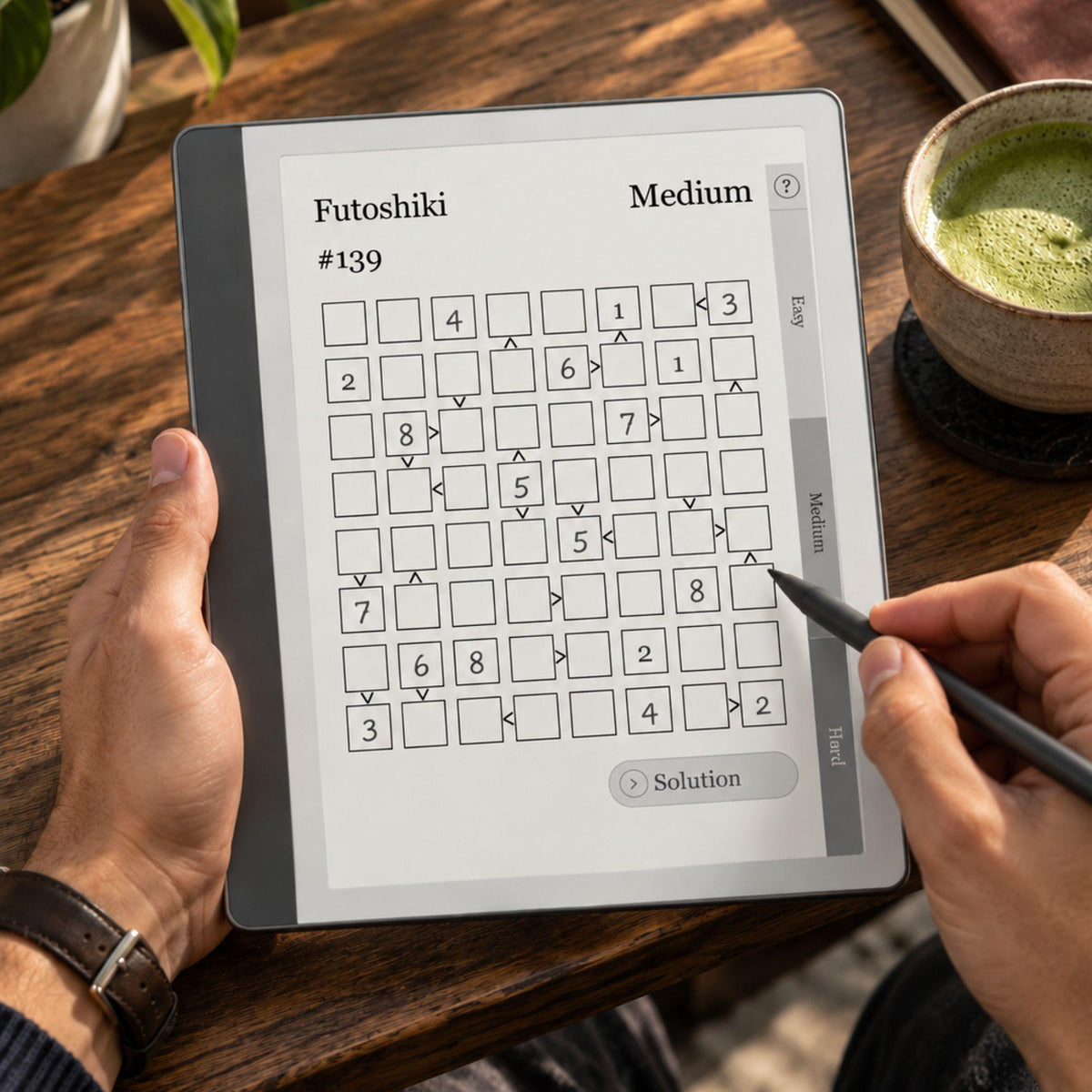 Kindle Scribe — Futoshiki Puzzle Book, 1200 brain games