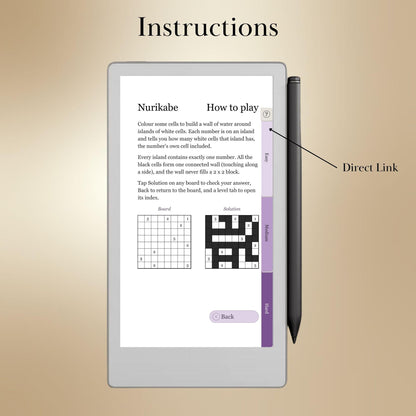 reMarkable Paper Pro Move — Nurikabe Puzzle Book, 600 brain games