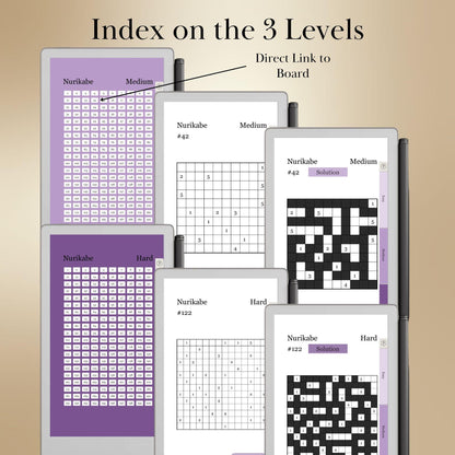 reMarkable Paper Pro Move — Nurikabe Puzzle Book, 600 brain games