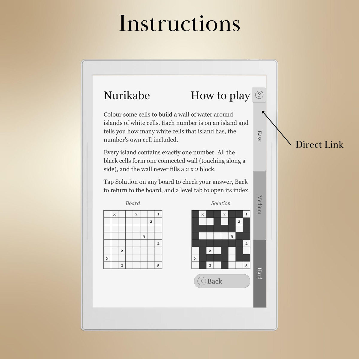 Supernote A5X A6X — Nurikabe Puzzle Book, 600 brain games