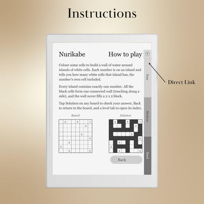 Supernote A5X A6X — Nurikabe Puzzle Book, 600 brain games