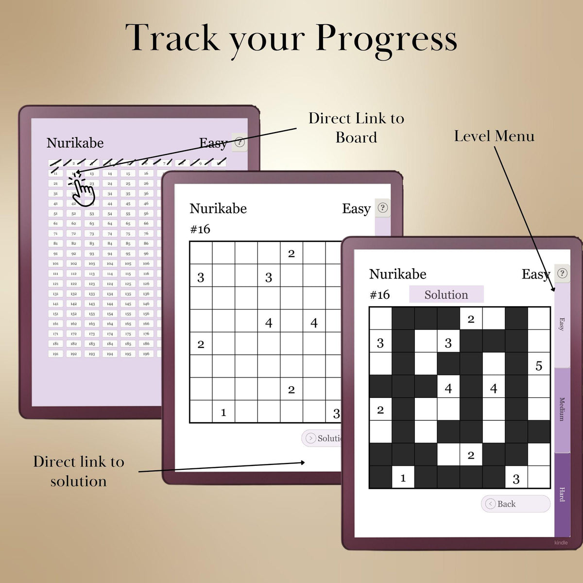 Kindle Scribe — Nurikabe Puzzle Book, 600 brain games