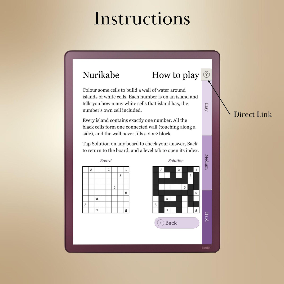 Kindle Scribe — Nurikabe Puzzle Book, 600 brain games