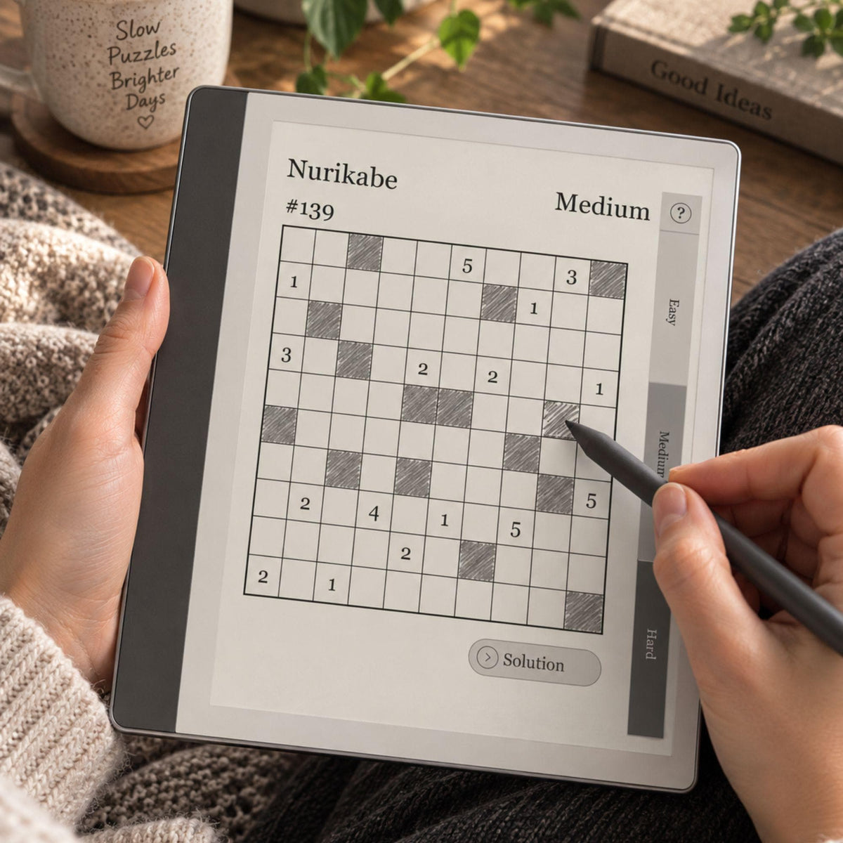 Kindle Scribe — Nurikabe Puzzle Book, 600 brain games