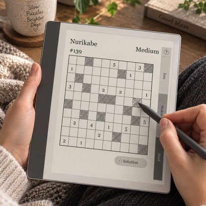Kindle Scribe — Nurikabe Puzzle Book, 600 brain games
