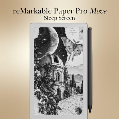 reMarkable Paper Pro Move — Antique Collage Sleep Screens, sepia + black & white