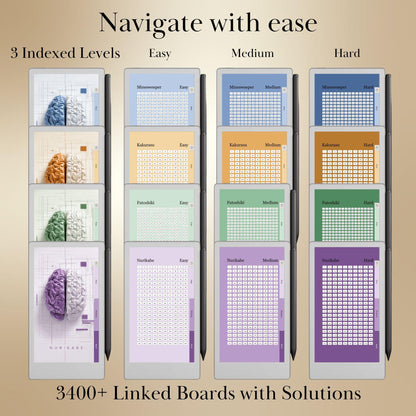 reMarkable Paper Pro Move — Logic Puzzle Bundle, 3400+ brain games