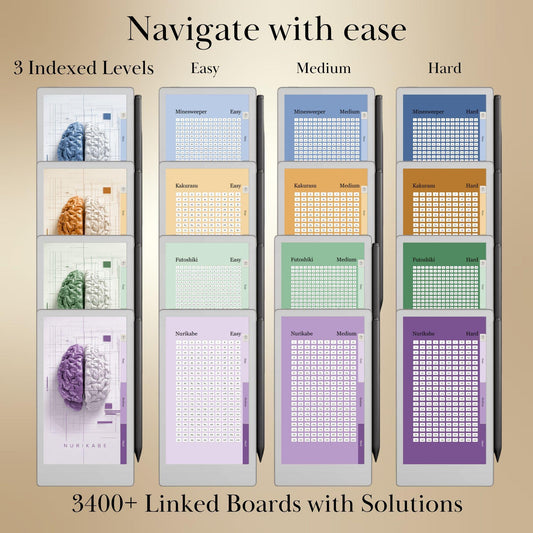 reMarkable Paper Pro Move — Logic Puzzle Bundle, 3400+ brain games