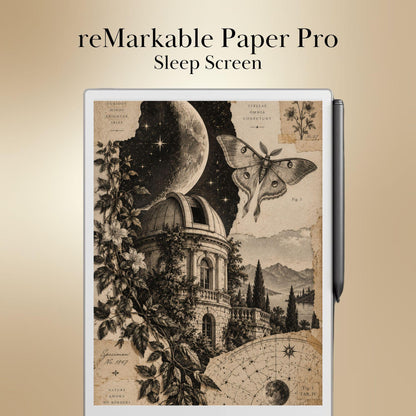 reMarkable Paper Pro & 2 — Antique Collage Sleep Screens, sepia + black & white