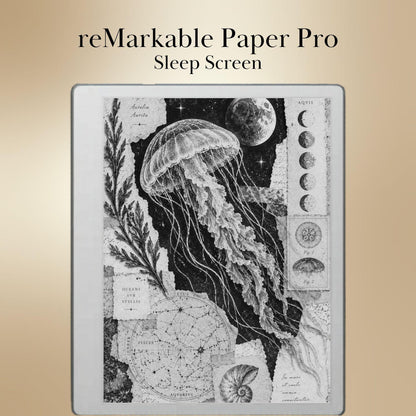 reMarkable Paper Pure & 2 — Antique Collage Sleep Screens, grayscale edition