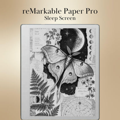reMarkable Paper Pure & 2 — Antique Collage Sleep Screens, grayscale edition