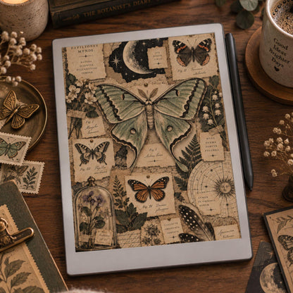 reMarkable Paper Pure & 2 — Antique Collage Sleep Screens, grayscale edition