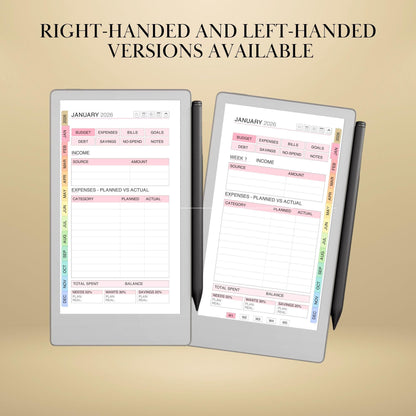 All reMarkable Devices — Budget Planner Creator, monthly budgets, savings & debt snowball