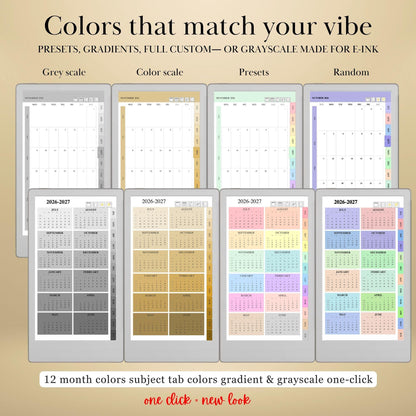 All reMarkable Devices — Student Planner Creator, academic year, grades & timetable