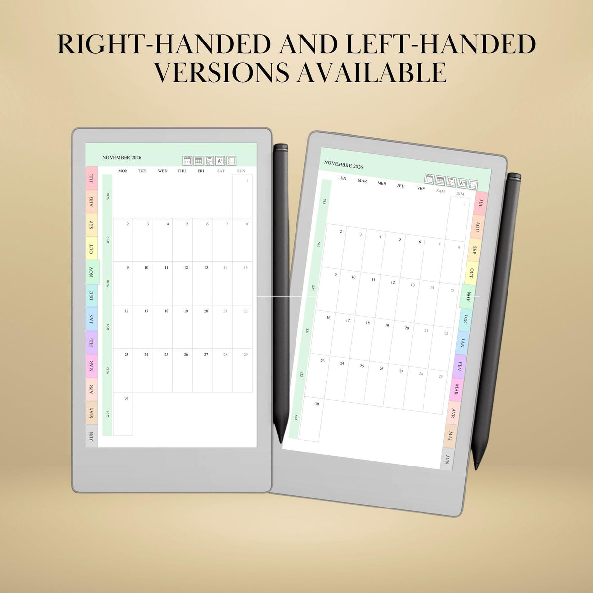All reMarkable Devices — Student Planner Creator, academic year, grades & timetable