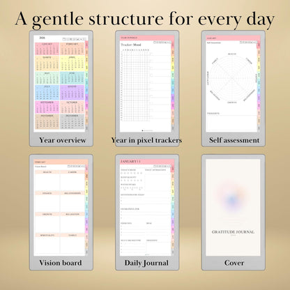All reMarkable Devices — Wellness & Gratitude Journal Creator, mood tracker & year in pixels