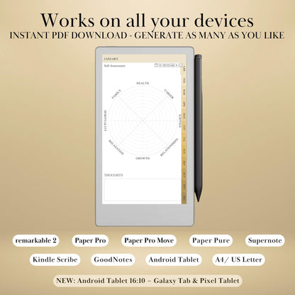 All reMarkable Devices — Wellness & Gratitude Journal Creator, mood tracker & year in pixels