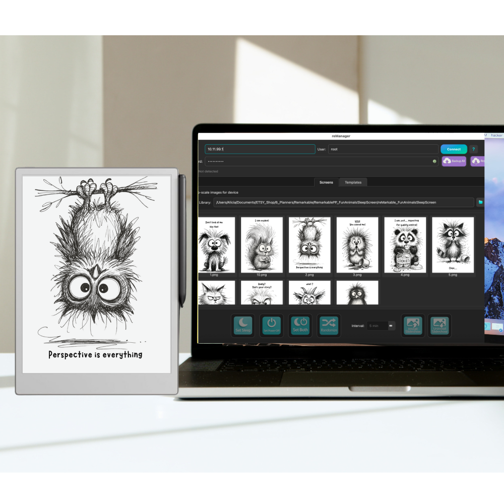 Software to customize your reMarkable tablet change the sleep screens and import more Templates